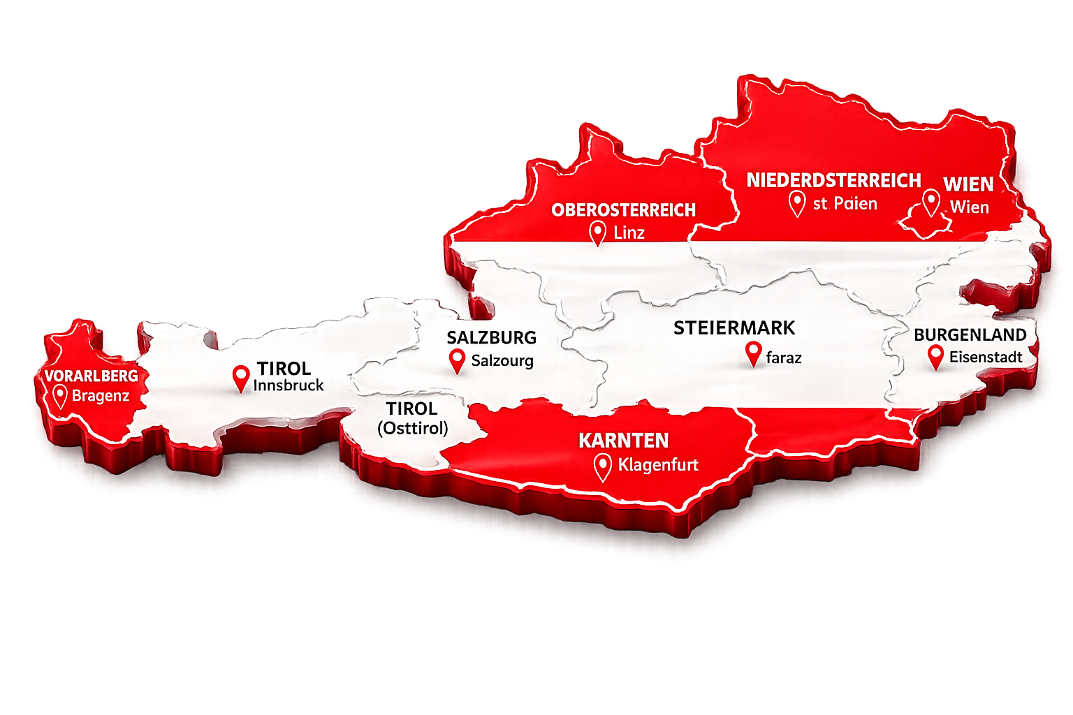Österreich Karte – alle 9 Bundesländer